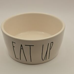 Rae Dunn Cream Pet Bowl - Eat Up